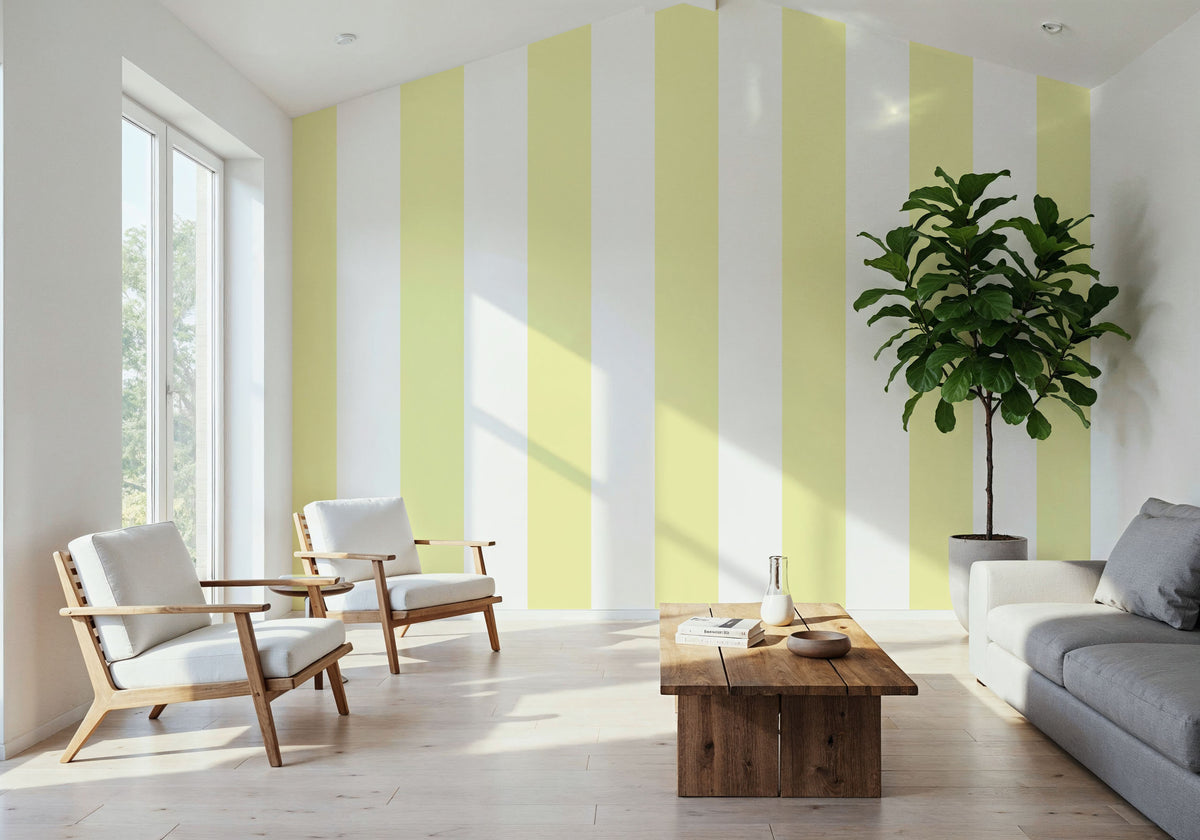 Circus Stripes, Yellow Mural Wallpaper - room preview 04