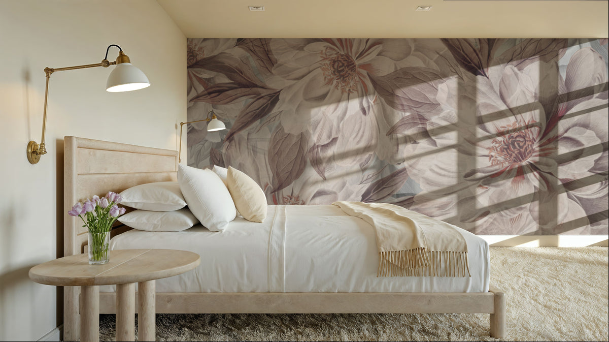Peony Study - Pink Oyster Mural Wallpaper - room preview 04