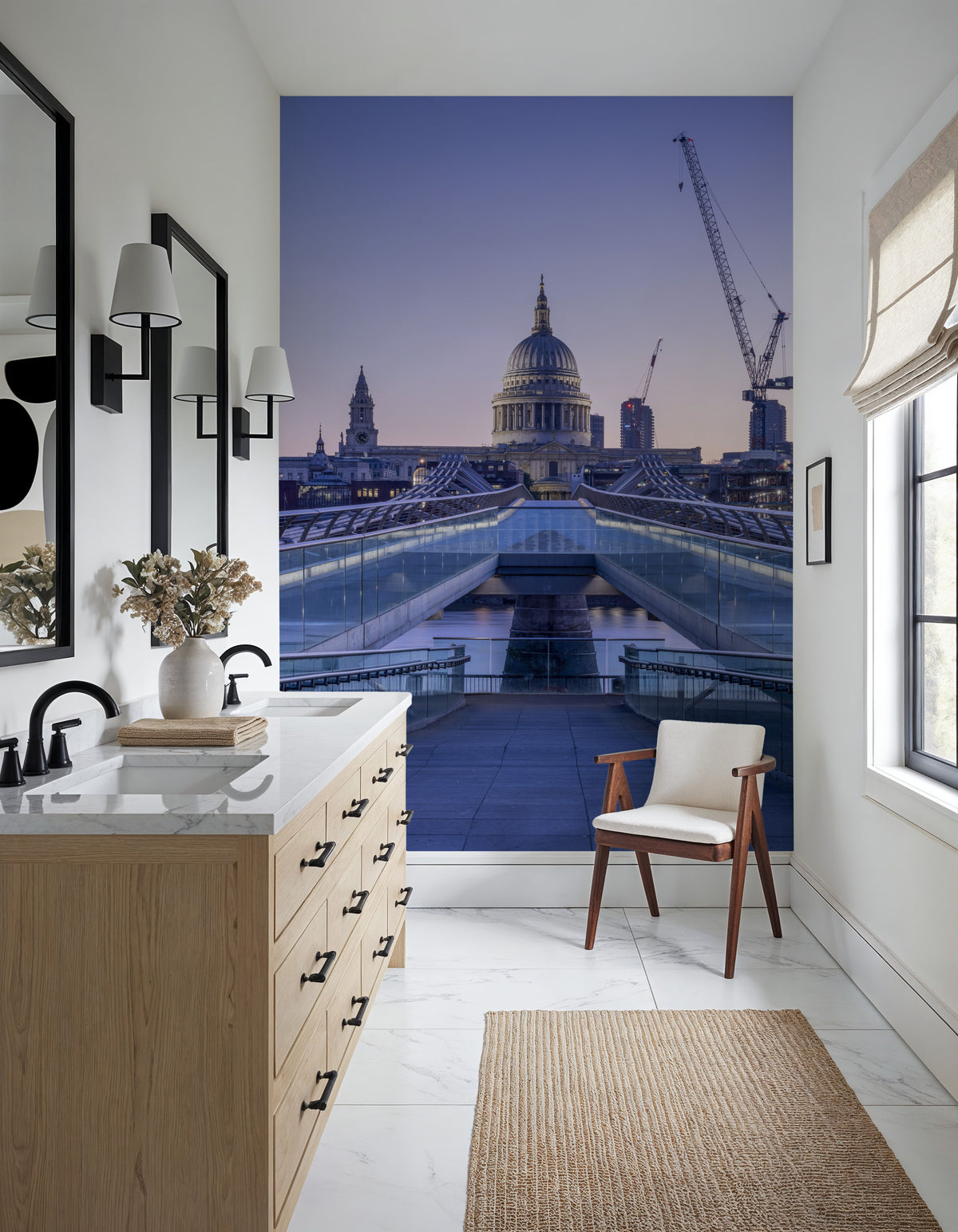 Millennium Bridge and Saint Paul´s Cathedral Mural Wallpaper - room preview 04