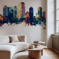 St Petersburg Florida Skyline Blue & Bronze Mural Wallpaper - room preview 04
