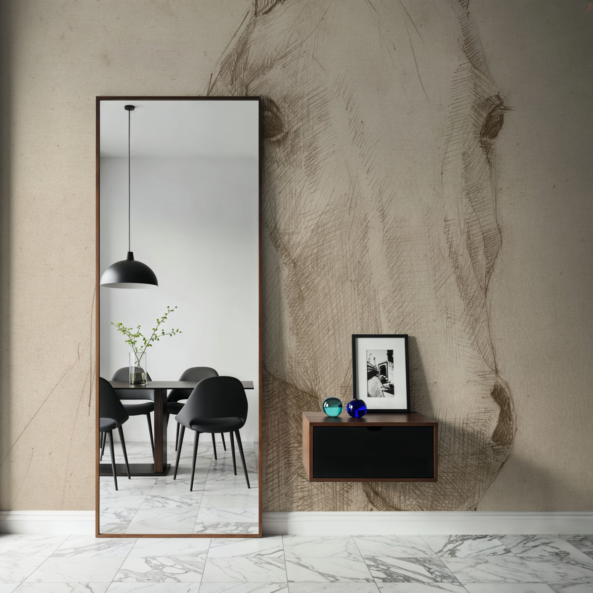 Romeo on Aged Paper Mural Wallpaper - room preview 04