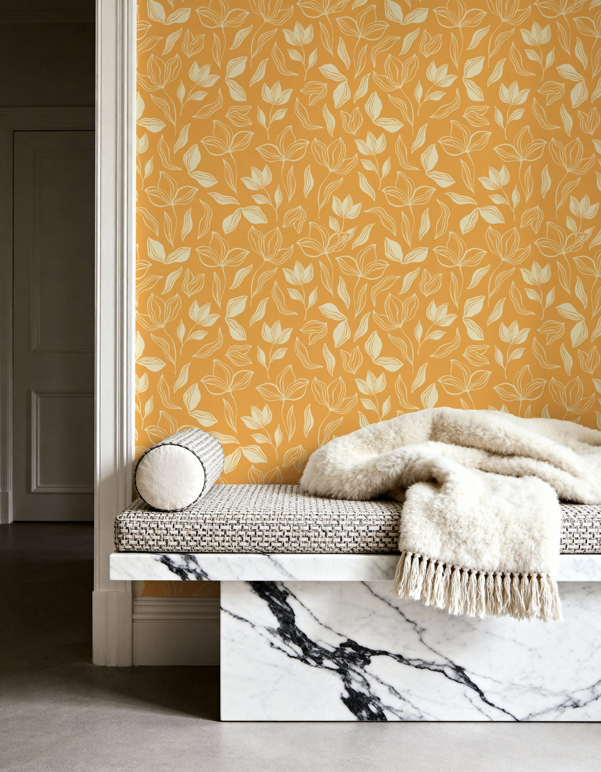 White Tulips Mural Wallpaper - room preview 04