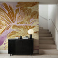 High Grunge Leaves Mural Wallpaper - Red Tone - room preview 04