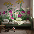 Geranium Meadow, Pink Mural Wallpaper - room preview 04