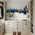 Kabul Afghanistan Skyline Blue & Bronze Mural Wallpaper - room preview 04
