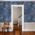 Painterly Tigers Blue Mural Wallpaper - room preview 04