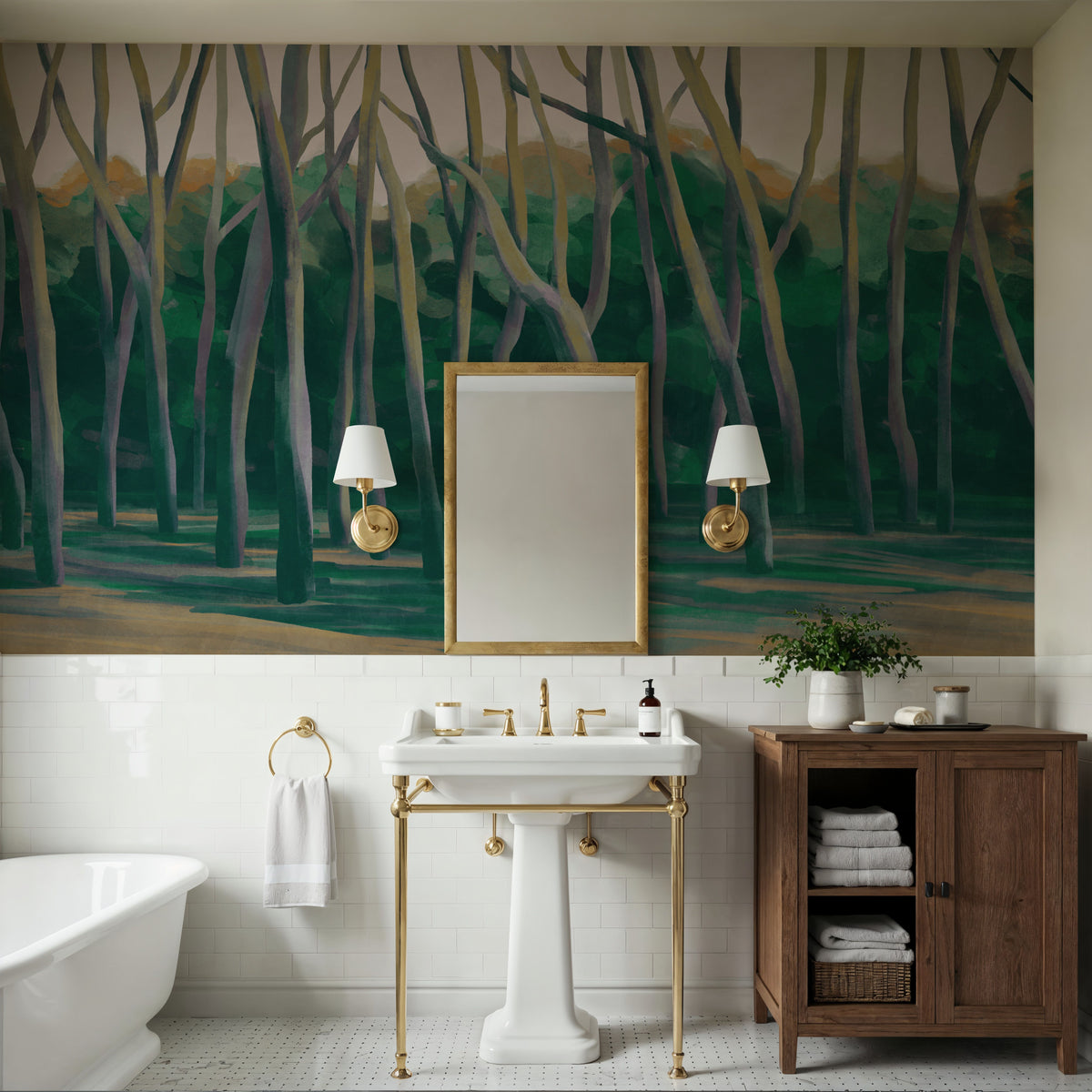 Dune Forest, Emerald Mural Wallpaper - room preview 04