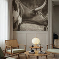 Longhorn Pasture Pair Sepia Mural Wallpaper - room preview 04