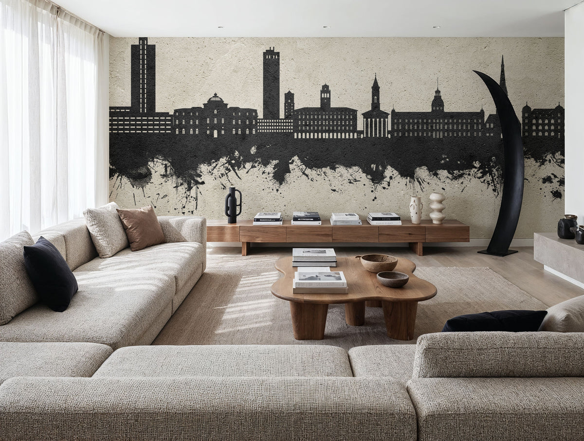 Karlsruhe Germany Skyline Concrete Mural Wallpaper - room preview 04