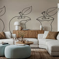 Line Apples Mural Wallpaper - room preview 04