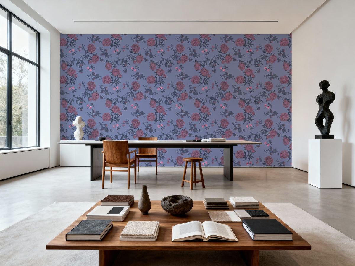 Peony Passion, Purple Mural Wallpaper - room preview 04