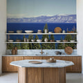Mountain Lake Reflection Blue Mural Wallpaper - room preview 04