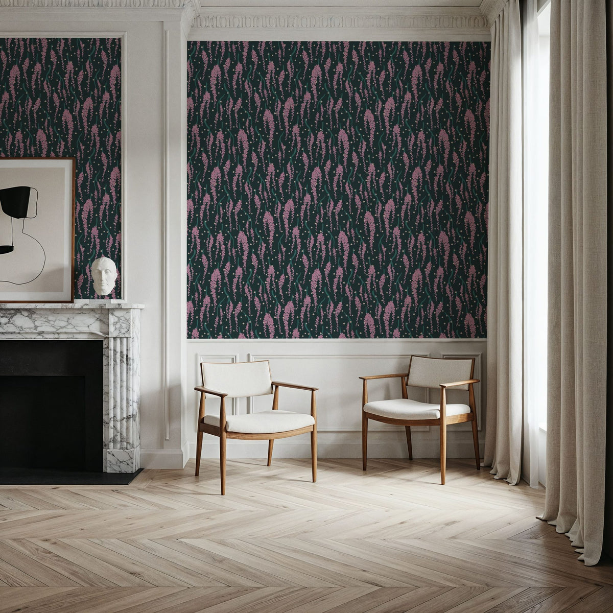 Purple Chain Tree Mural Wallpaper - room preview 04