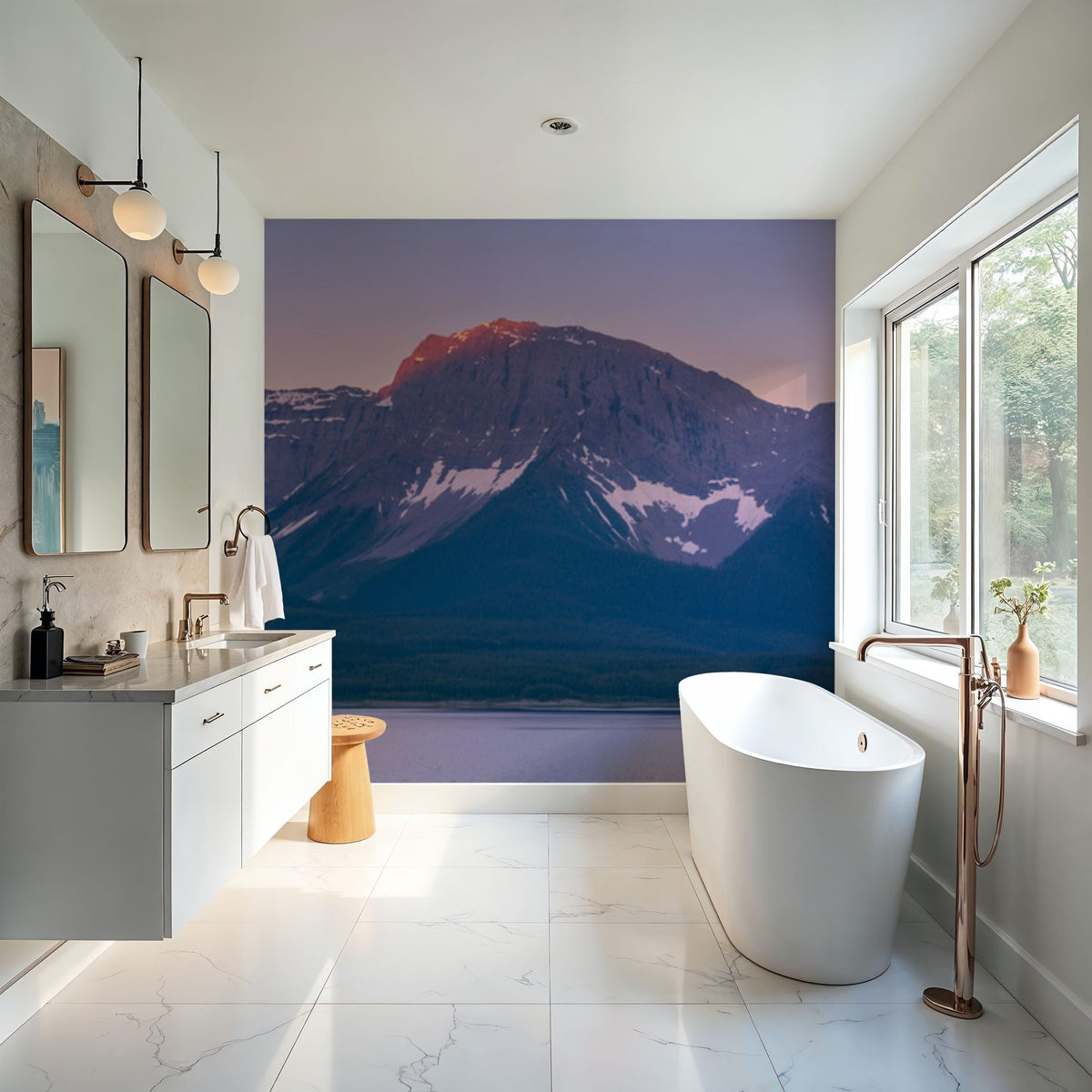 Spray Lakes Reservoir Sunset Mural Wallpaper - room preview 04