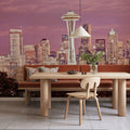 Pink Twilight Metropolis Mural Wallpaper - room preview 04