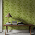 Fern Stripes, Lime Green Mural Wallpaper - room preview 04
