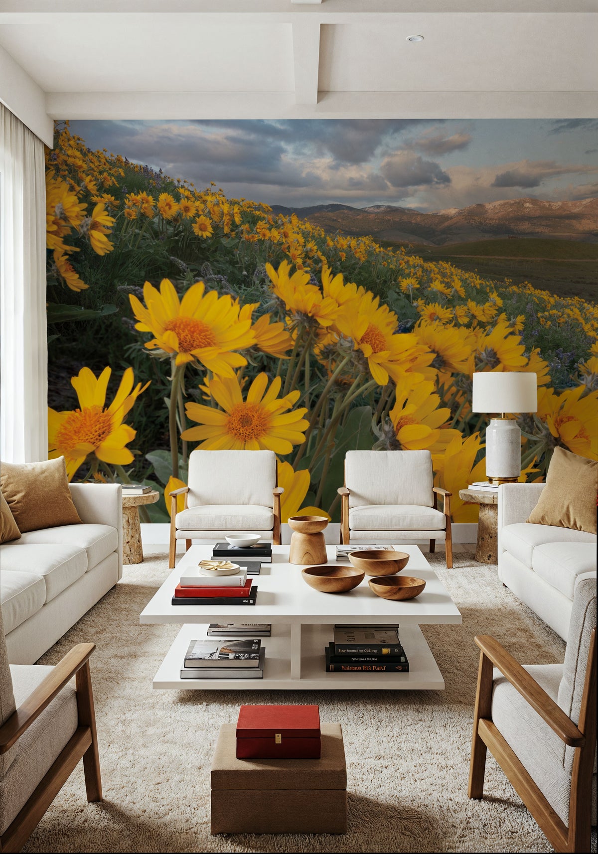 Methow Valley Wildflowers IV Mural Wallpaper - room preview 04
