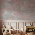 Painted Dreamy Clouds, Pink Mural Wallpaper - room preview 04