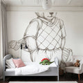 Teddy Bear Golf Sketch Mural Wallpaper - room preview 04