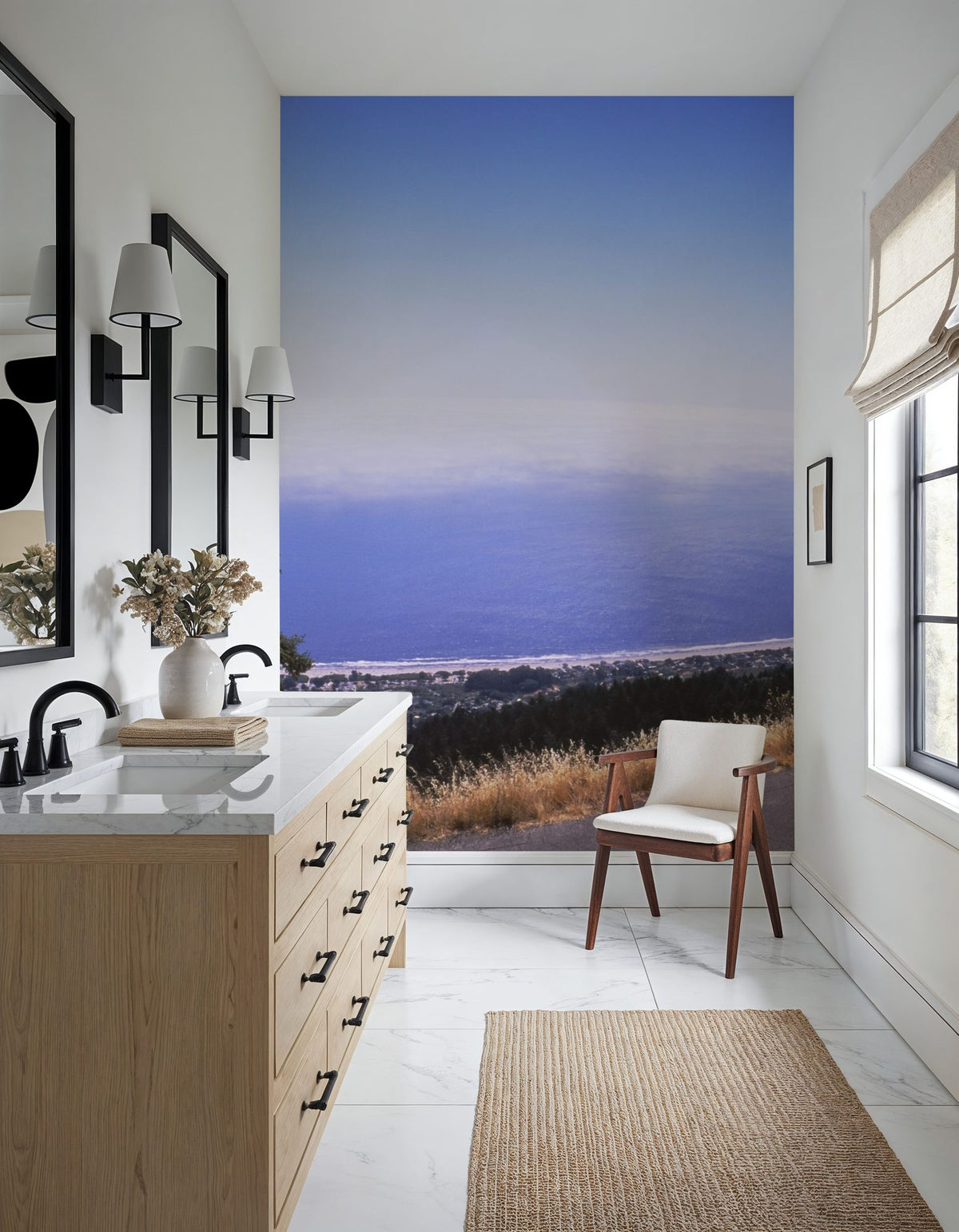 Coastal Highway Journey Gradient Mural Wallpaper - room preview 04