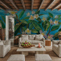 Oceanside Plumeria Mural Wallpaper - room preview 04