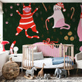 Mischief Kitty Christmas I Mural Wallpaper - room preview 04