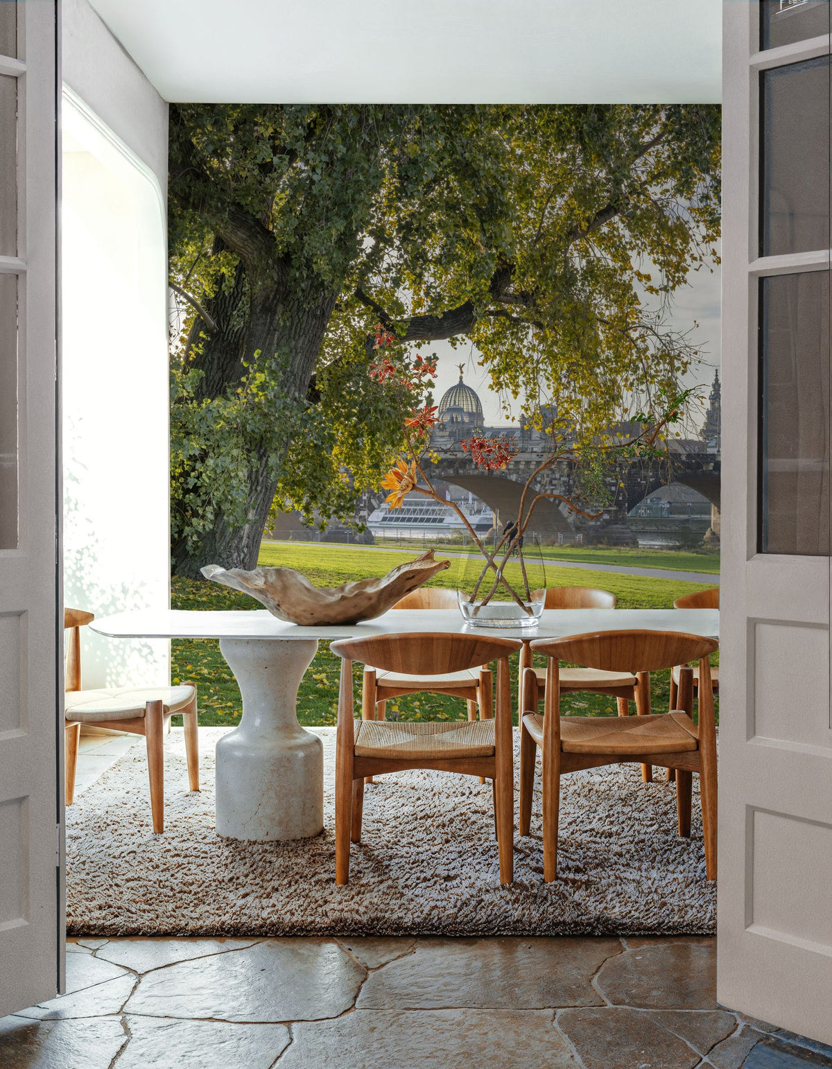 Golden Tree Bridge Mural Wallpaper - room preview 04