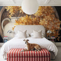 Golden Hydrangeas II Mural Wallpaper - room preview 04