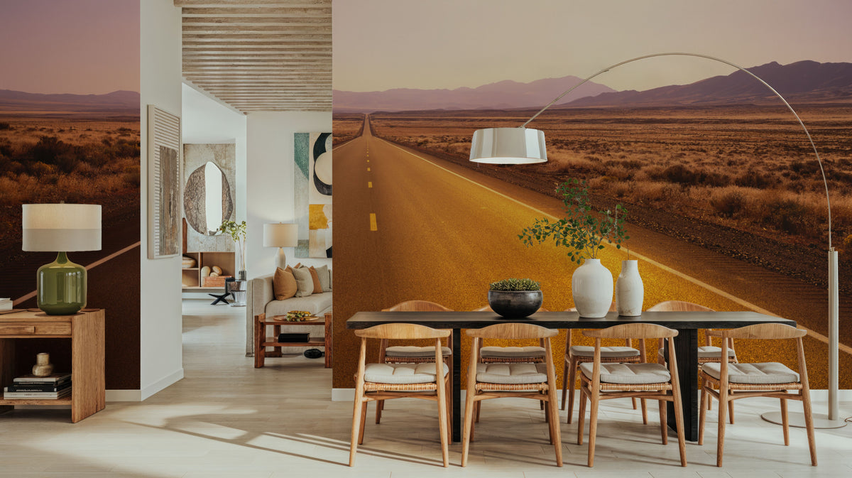 The Golden Highway Mural Wallpaper - Red Tone - room preview 04