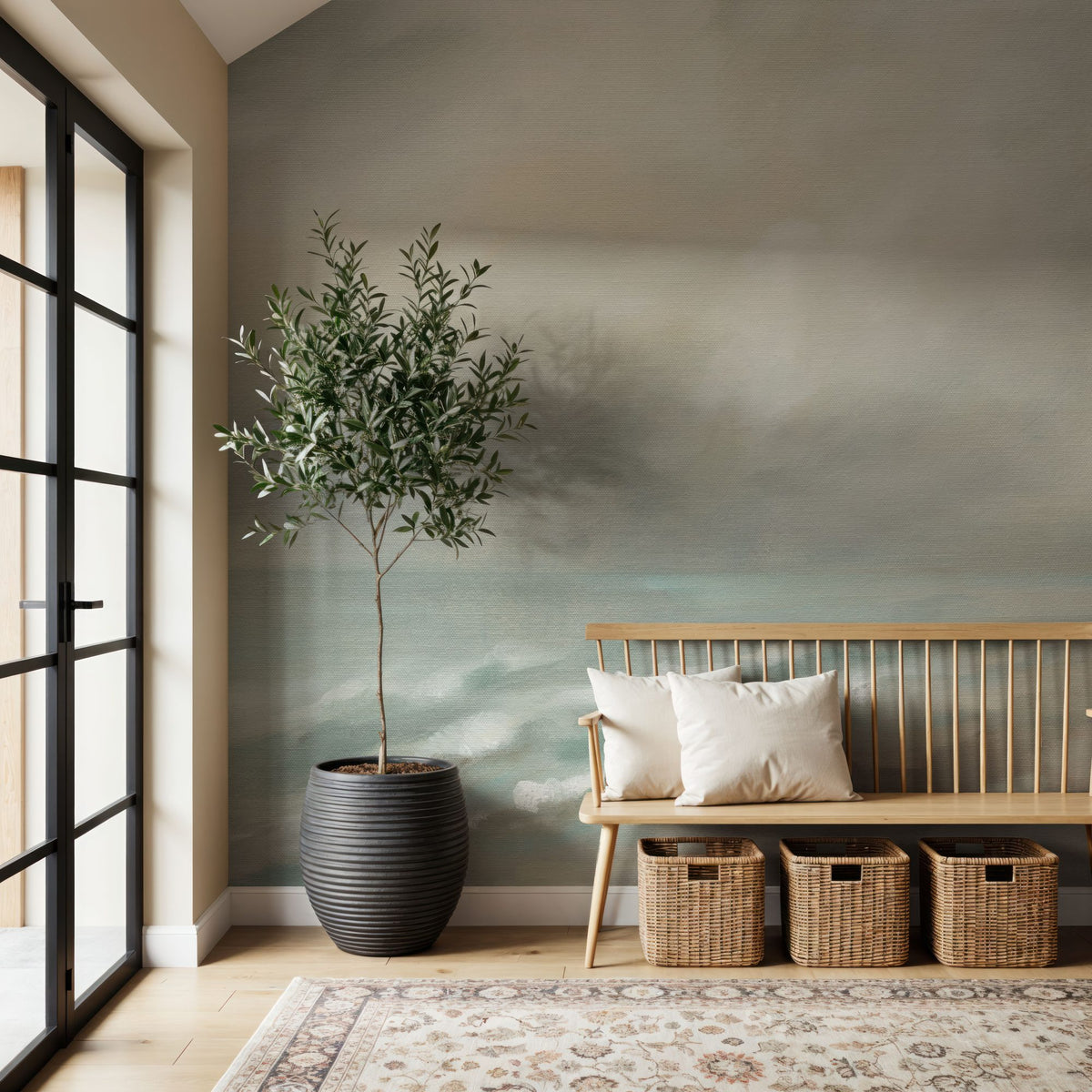 Wispy Clouds At Dawn Mural Wallpaper - room preview 04