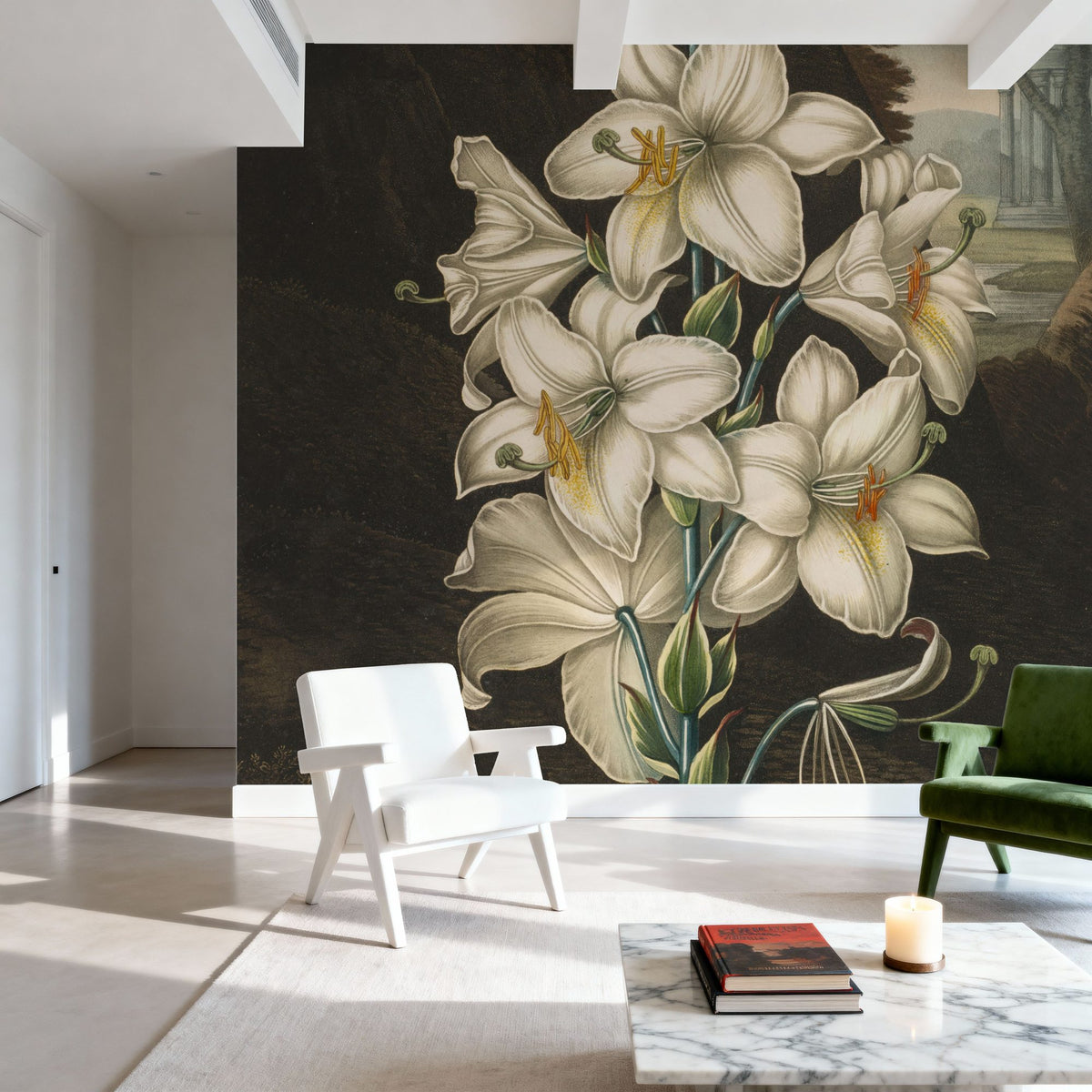 Dwellpaper Temple of Flora White Mural Wallpaper image 4