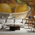 Lemons in Old Bowl Mural Wallpaper - room preview 04