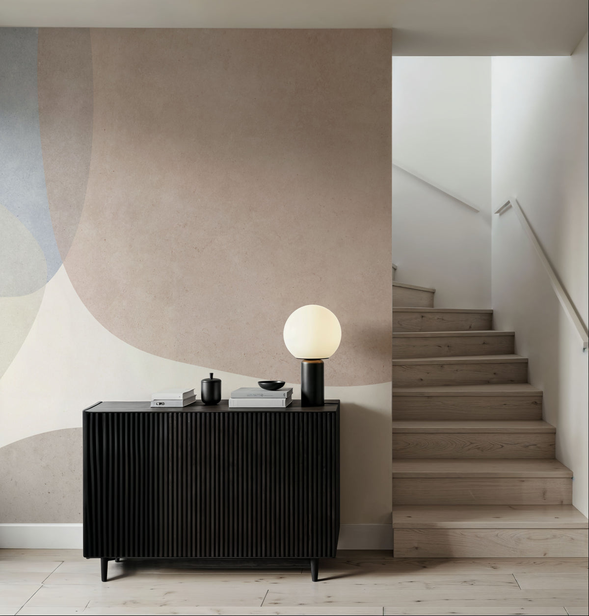Embracing Shapes, Pastel Mural Wallpaper - room preview 04
