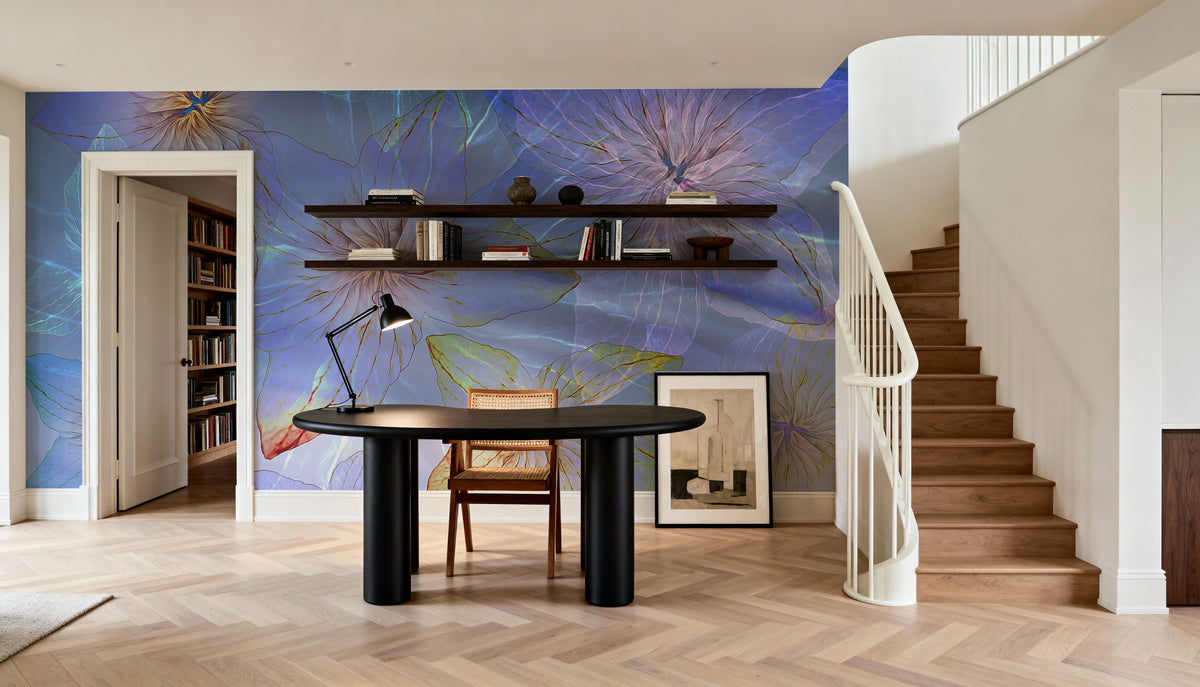 Blue Sea Blossoms Mural Wallpaper - room preview 04