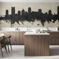 Nashville Tennessee Skyline Concrete Mural Wallpaper - room preview 04