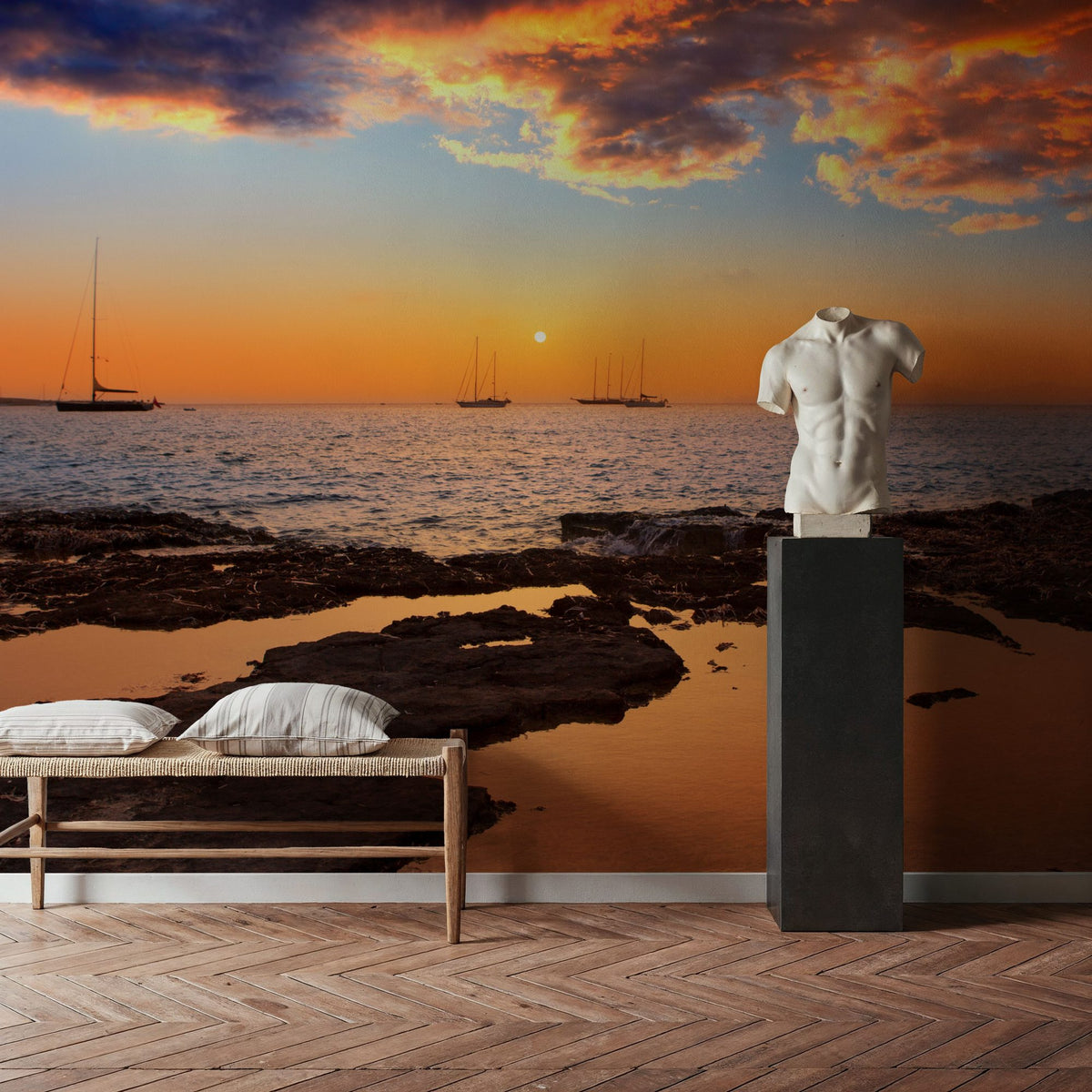 Formentera Sunset Mural Wallpaper - room preview 04