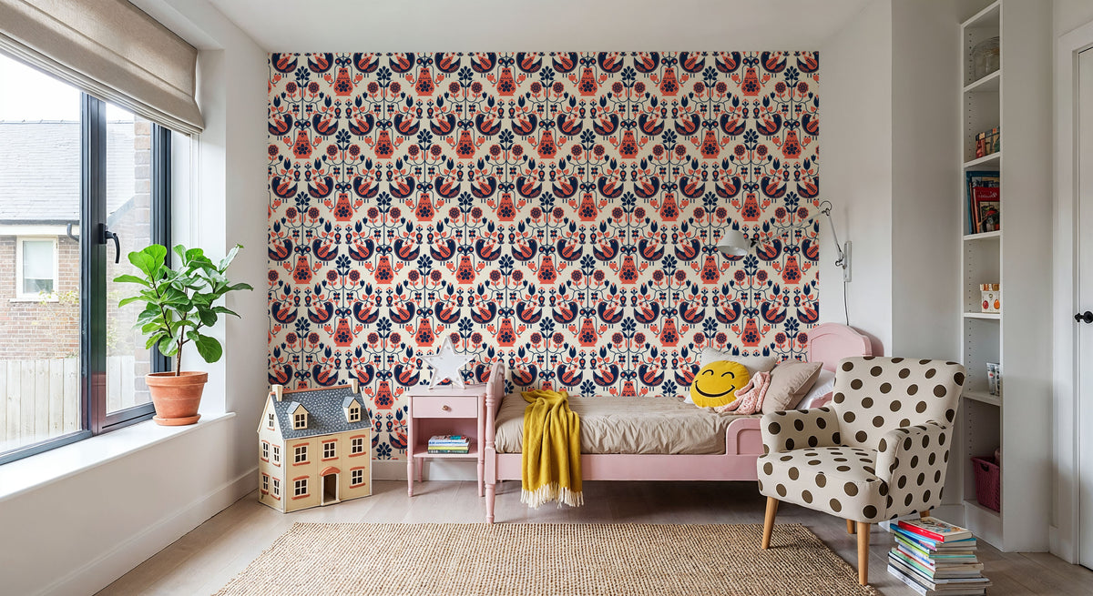 Dandi Scandi, Coral Mural Wallpaper - room preview 04