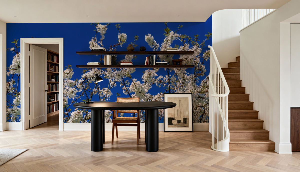 Azure Blossom Mural Wallpaper - room preview 04