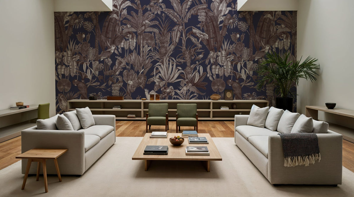 Tropical Wonderland, Eggplant Mural Wallpaper - room preview 04