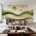 Serenity Sunset View in Art Deco Mural Wallpaper - room preview 04