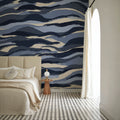 Blue Tiger Pattern Mural Wallpaper - room preview 04