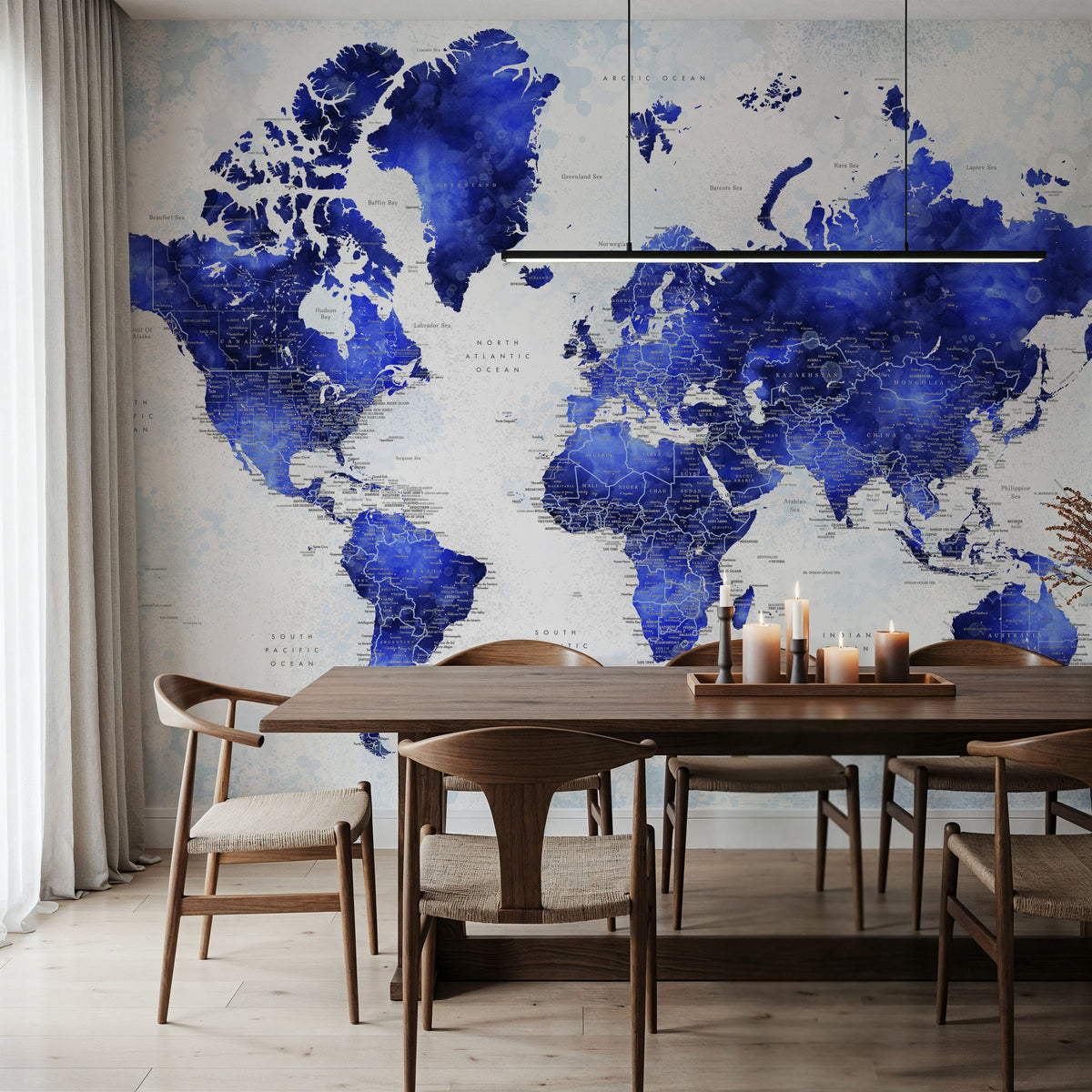 World Map Cities - Georgino Mural Wallpaper - room preview 04