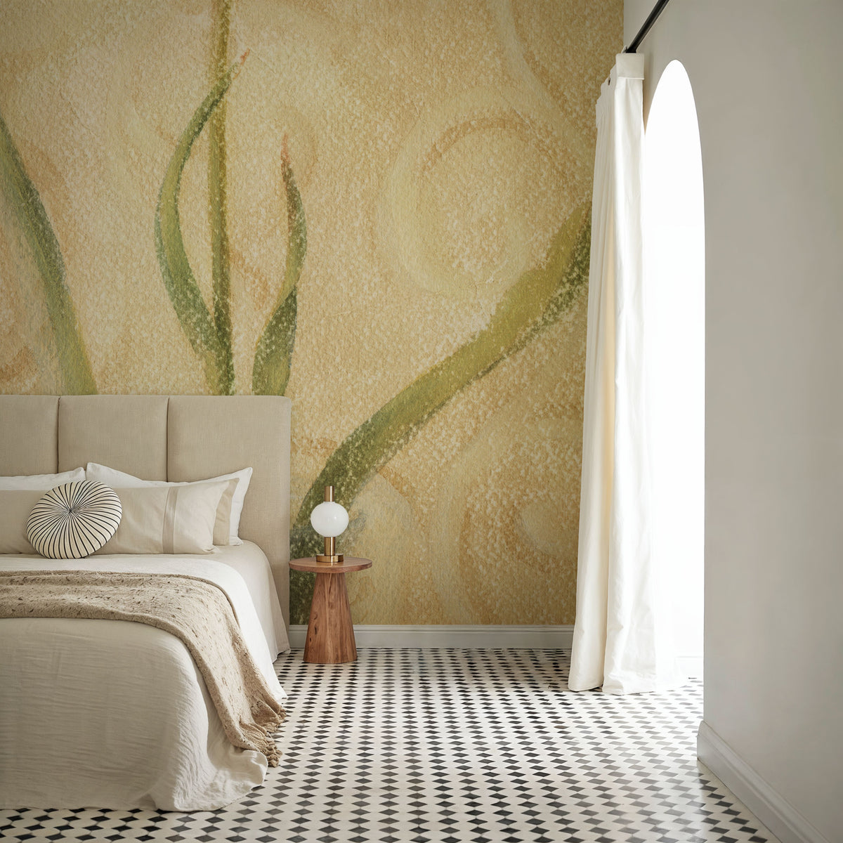 Vintage Tulip in Glass Vase Mural Wallpaper - room preview 04