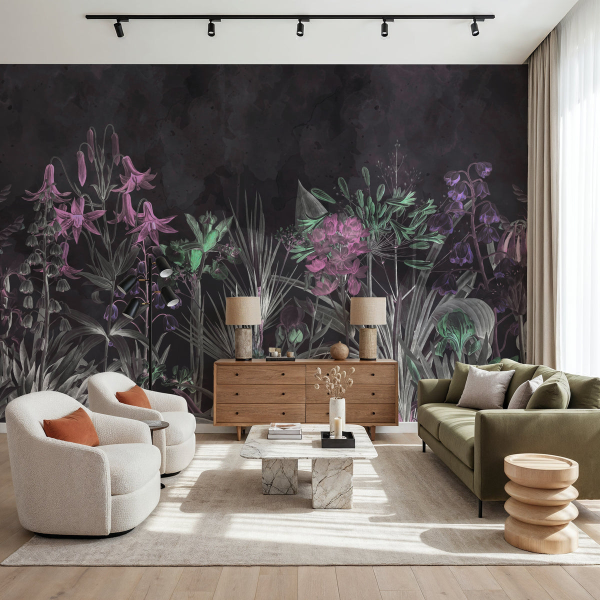 Field of Dreams Dark Bright Green Mural Wallpaper - room preview 04