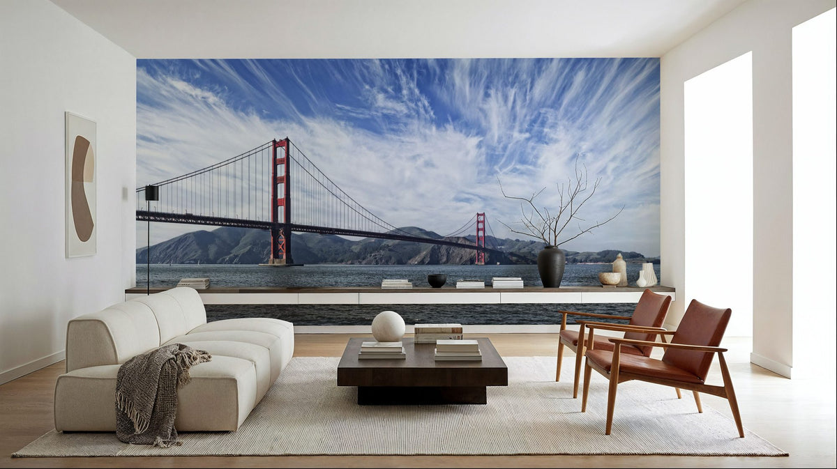 Golden Gate Blue Sky Mural Wallpaper - room preview 04