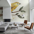Yellow Paper Bird Mural Wallpaper - room preview 04