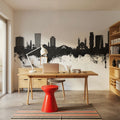 Tirana Skyline Black & White Mural Wallpaper - room preview 04