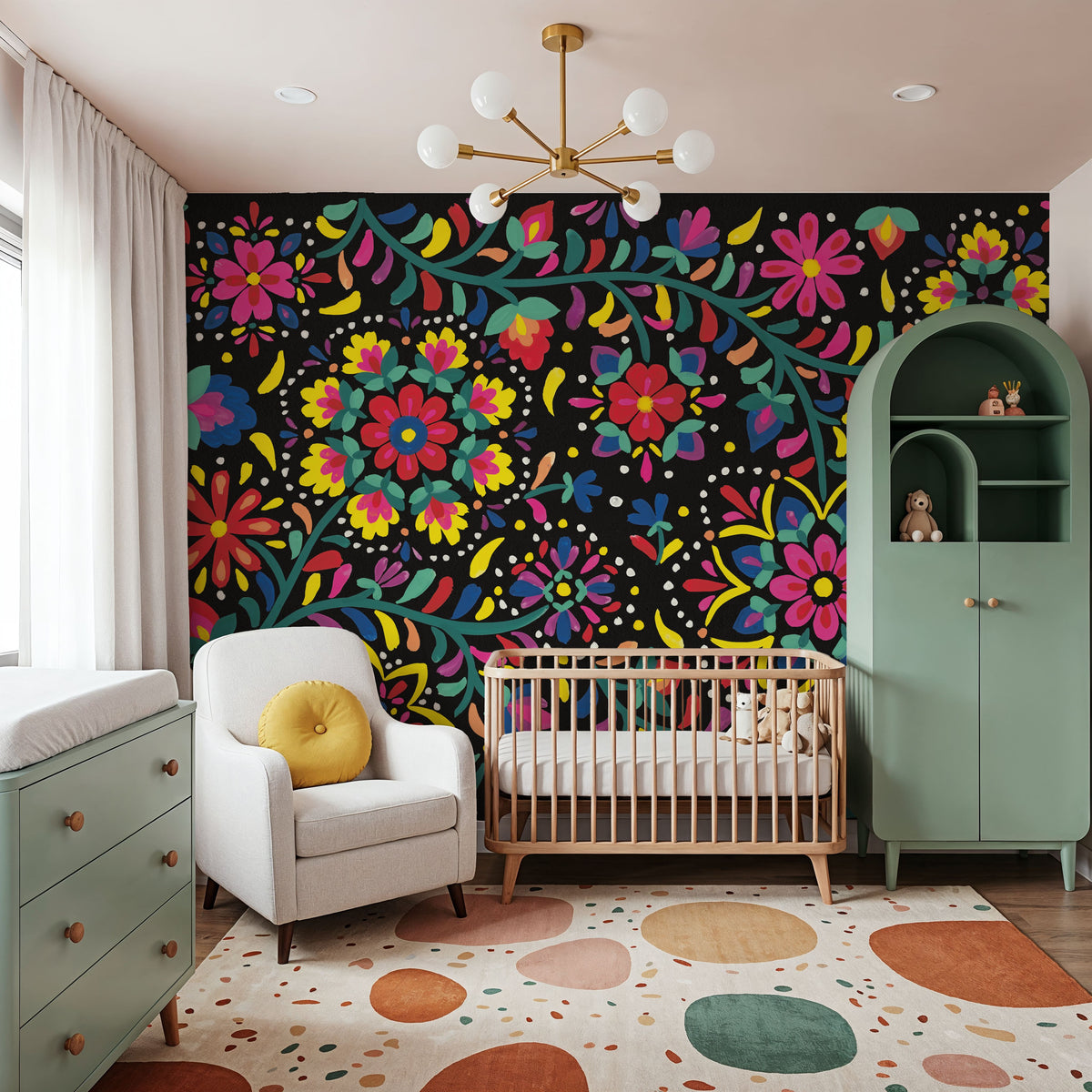 Floral Fiesta I Mural Wallpaper - room preview 04