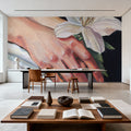 Peaceful Flower in Hand Mural Wallpaper - room preview 04