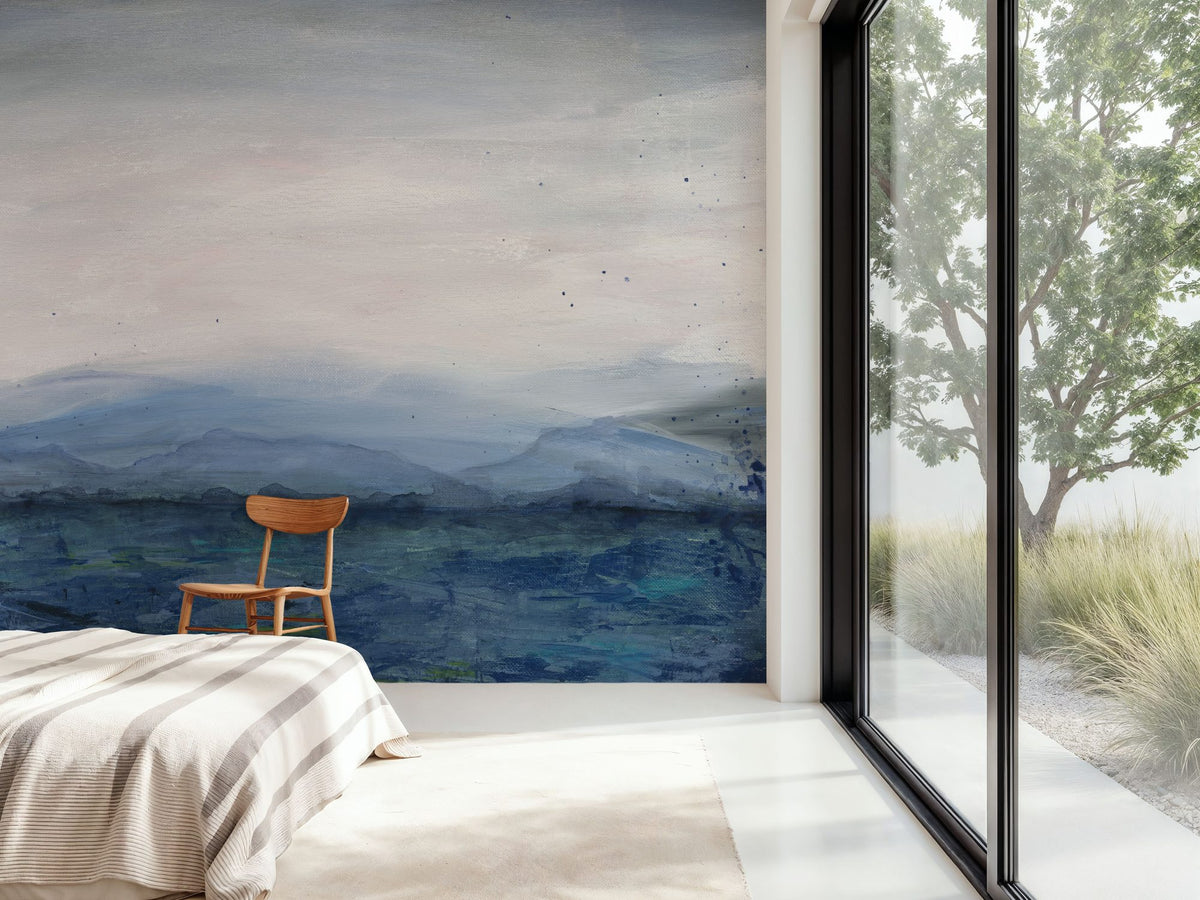 Mountain Lake Mural Wallpaper - room preview 04